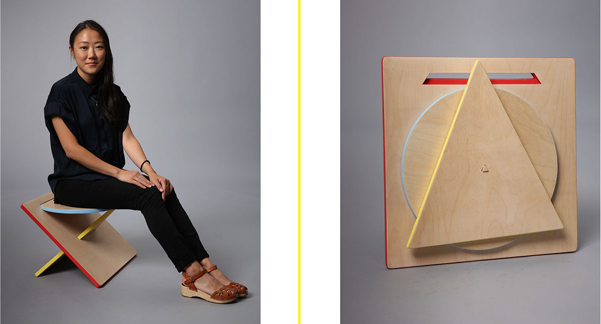 Adobe Portfolio bauhaus stool wood furniture Scandinavian design