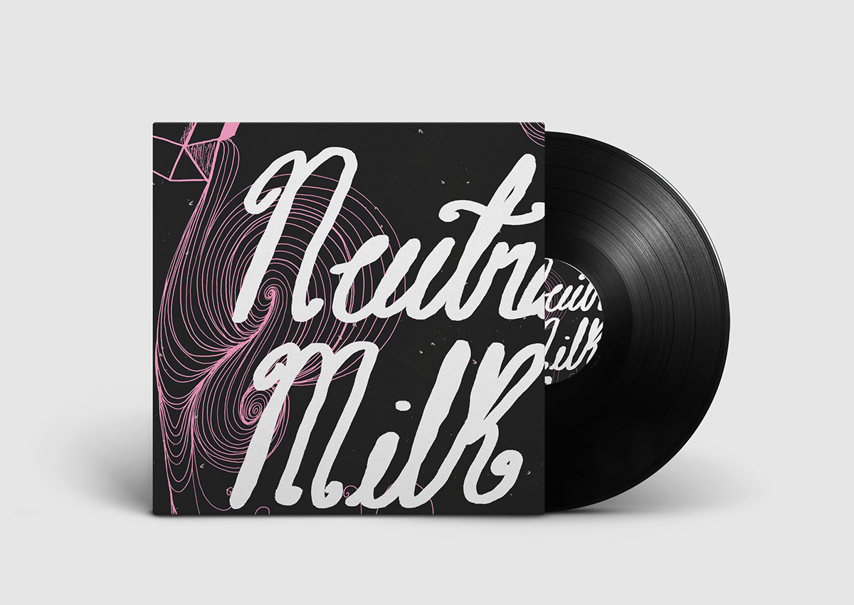 Neutral Milk Hotel in the aeroplane over the sea Album vinyl cover poster design band indie rock Handlettering