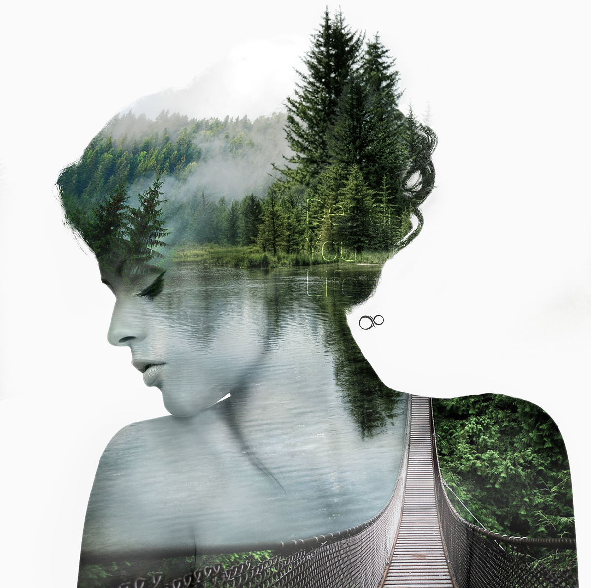 double Exposure portrait women woman forest exposures photoshop manipulation Ps25Under25