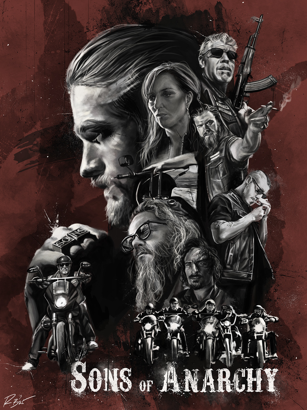 sons of anarchy digital painting Samco