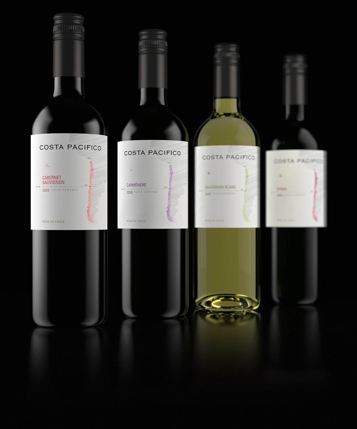 wine chile draw pacific country YG Render 3D