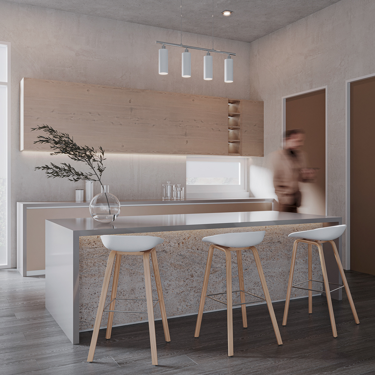 3D 3ds max ARCHITECTURA archviz corona Interior interior design  kitchen