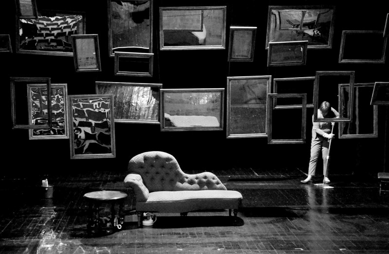 black and white Theatre mirror alone lighting