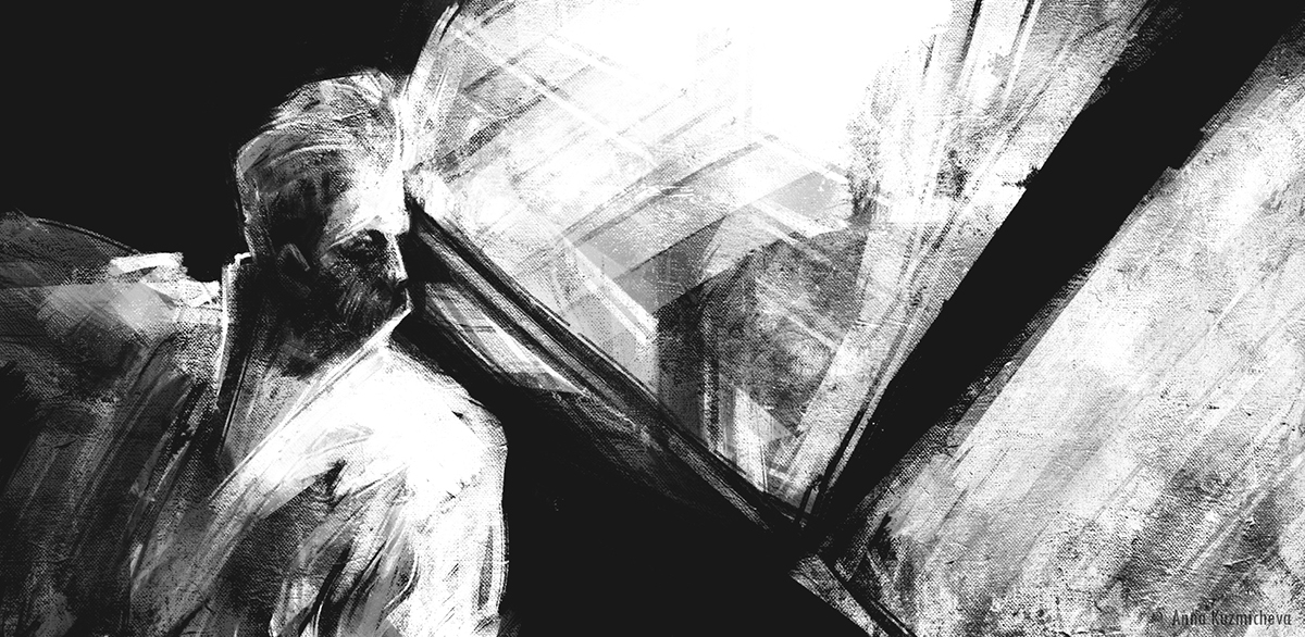 sketch black and white portrait