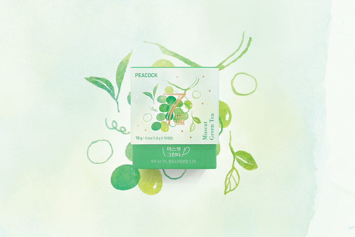 tea Korea package illust Drawing  Food  branding  color