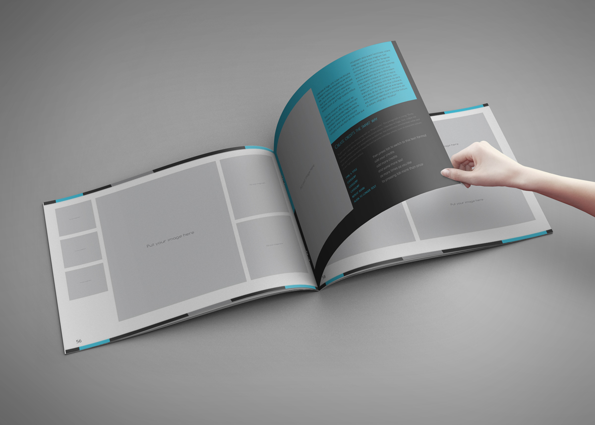a4 art book book Booklet brochure clean cyan design portfolio elegant idml indd InDesign Landscape modern