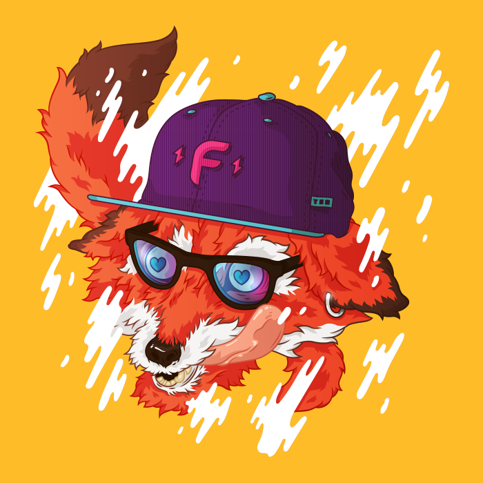 FOX tiger cool vector tshirt digital animals art Rude Sunglasses piercing septum colorful print pattern