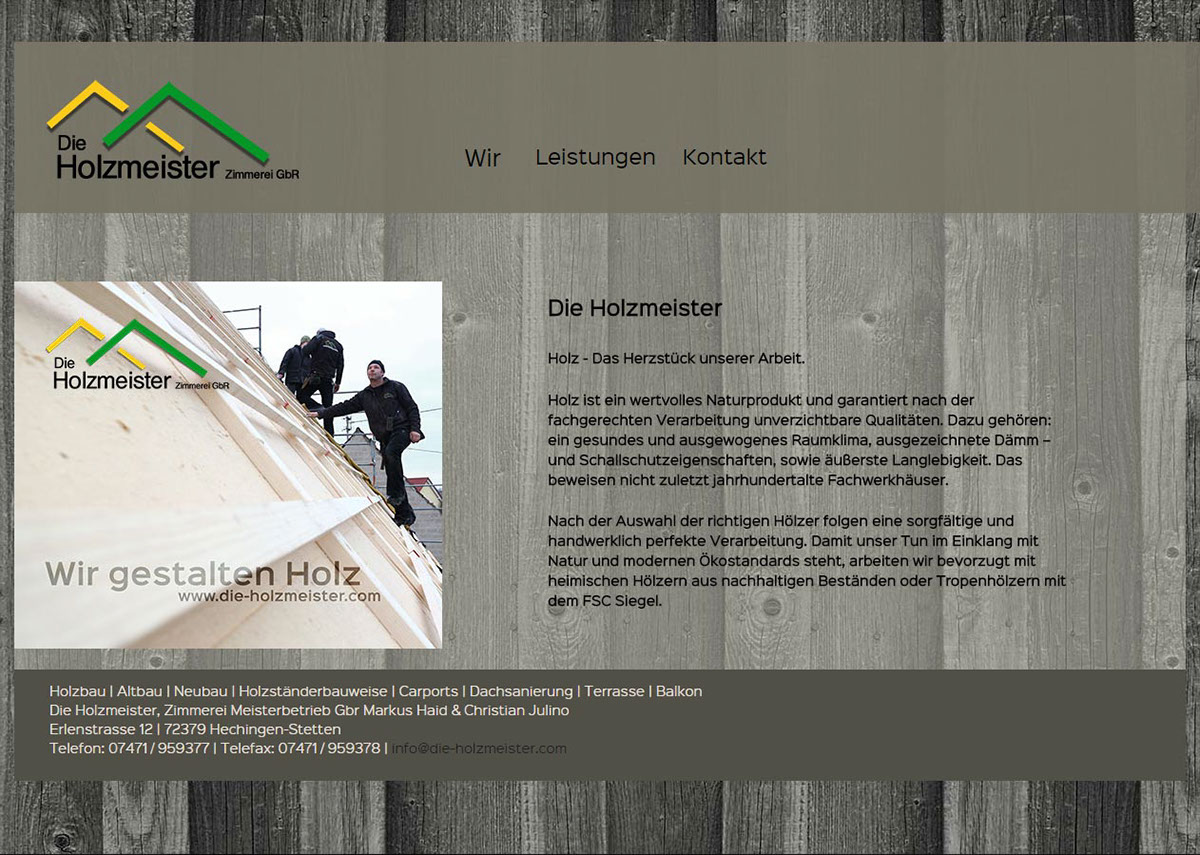 Website Webdesign fotografie HOLZBAU