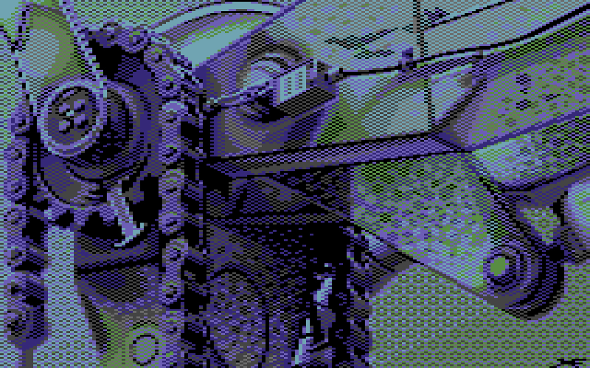 robot skeleton Spiral Pixel art face Censor Design commodore 64