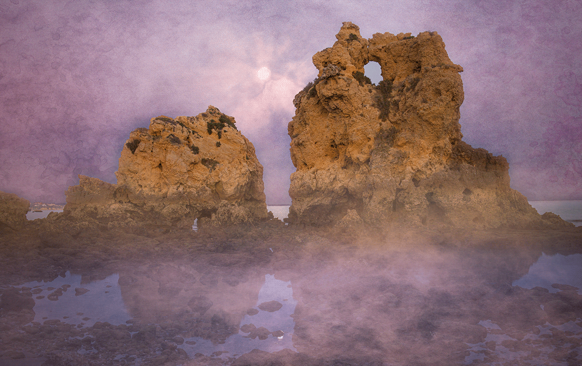 Adobe Portfolio paisaje landscapes Digital Art  artedigital hani7up Albufeira Portugal rocks seascape
