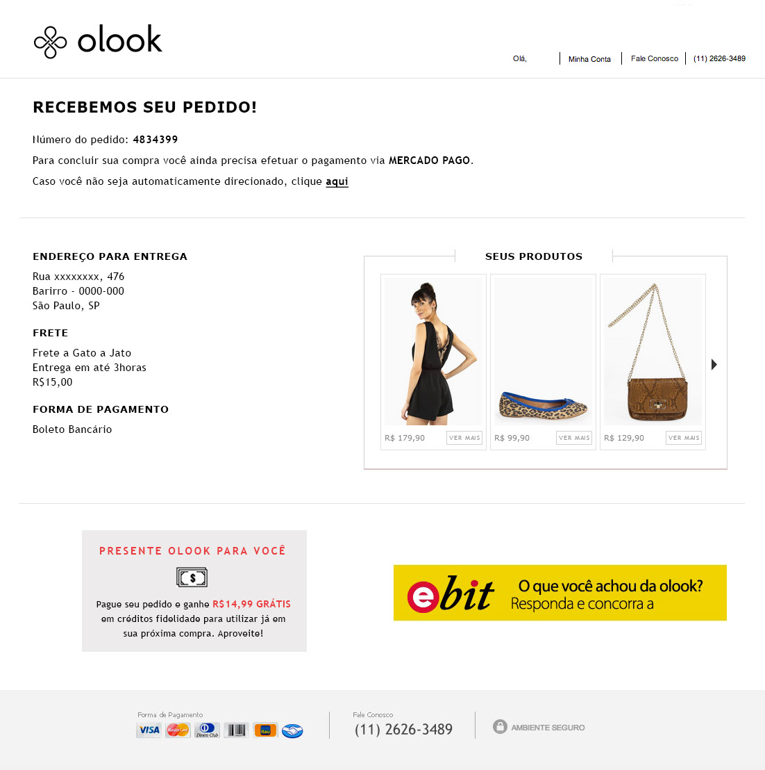 redesign checkout olook ux/ui user experience design