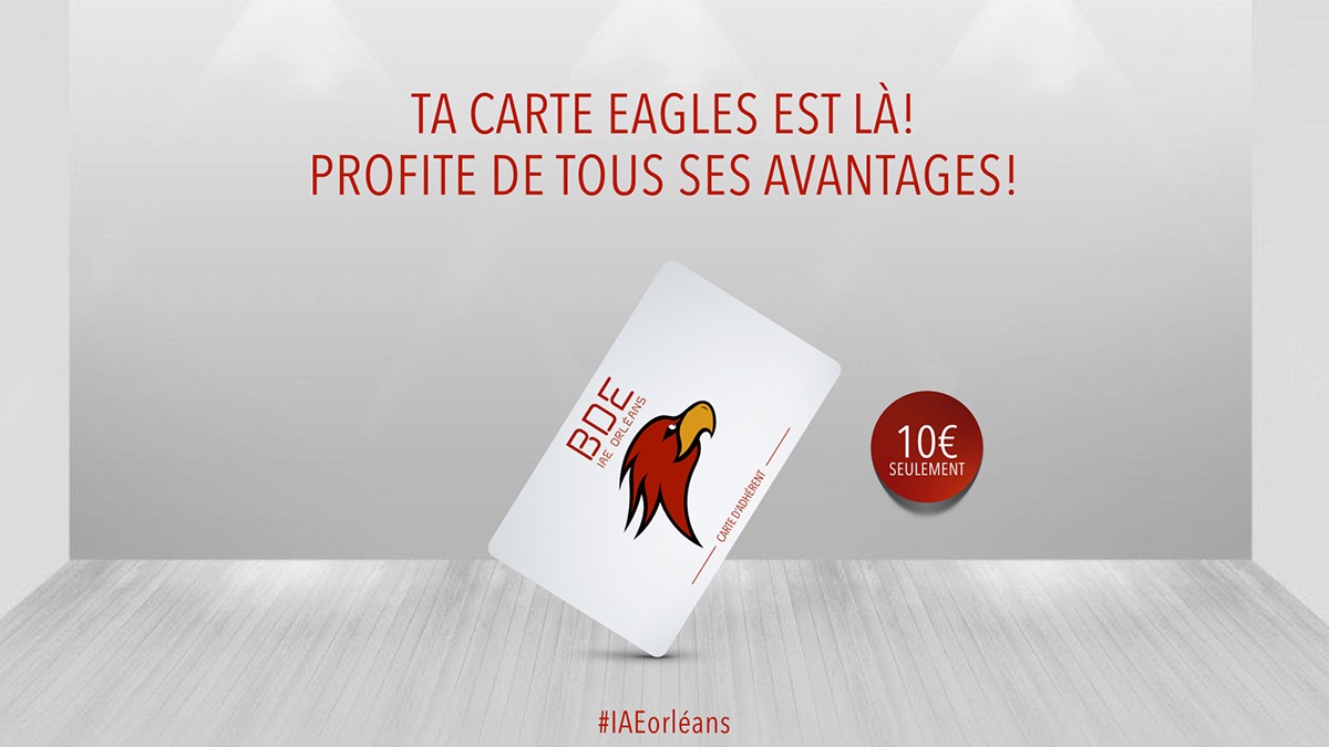 loyalty card eagles Student Council print business card IAE Orléans orleans france management marketing   Promotion