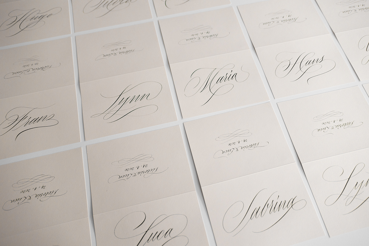 Adobe Portfolio Hochzeit kalligrafie handschrift Platzkarten Tischkarten