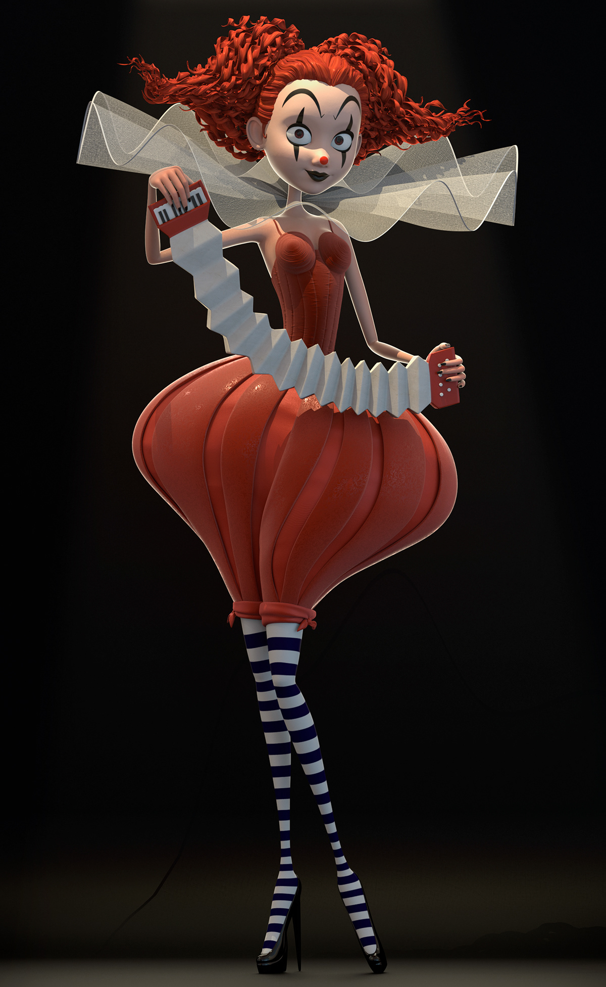 3D cartoon Character clown Maya modeling Zbrush palhaço