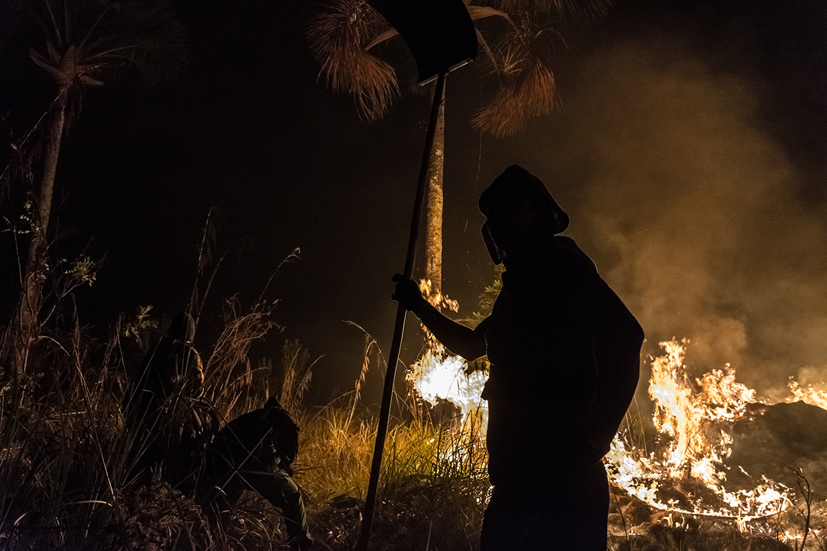 fogo Brazil incendio no cerrado paisagens do brasil Goiás contra luz fotojornalismo foto documental Chapada dos Veadeiros Alto Paraíso