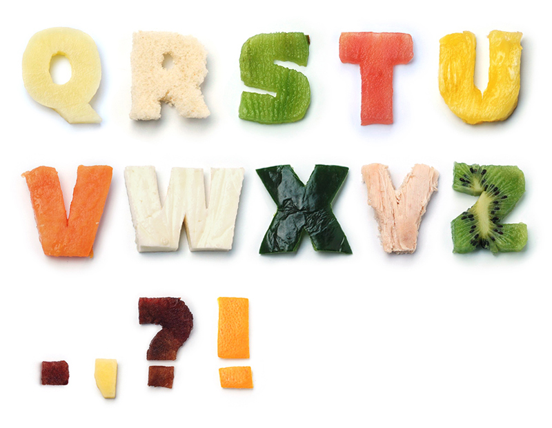 typography   Food  type eat pangrams fruits vegetables experimental