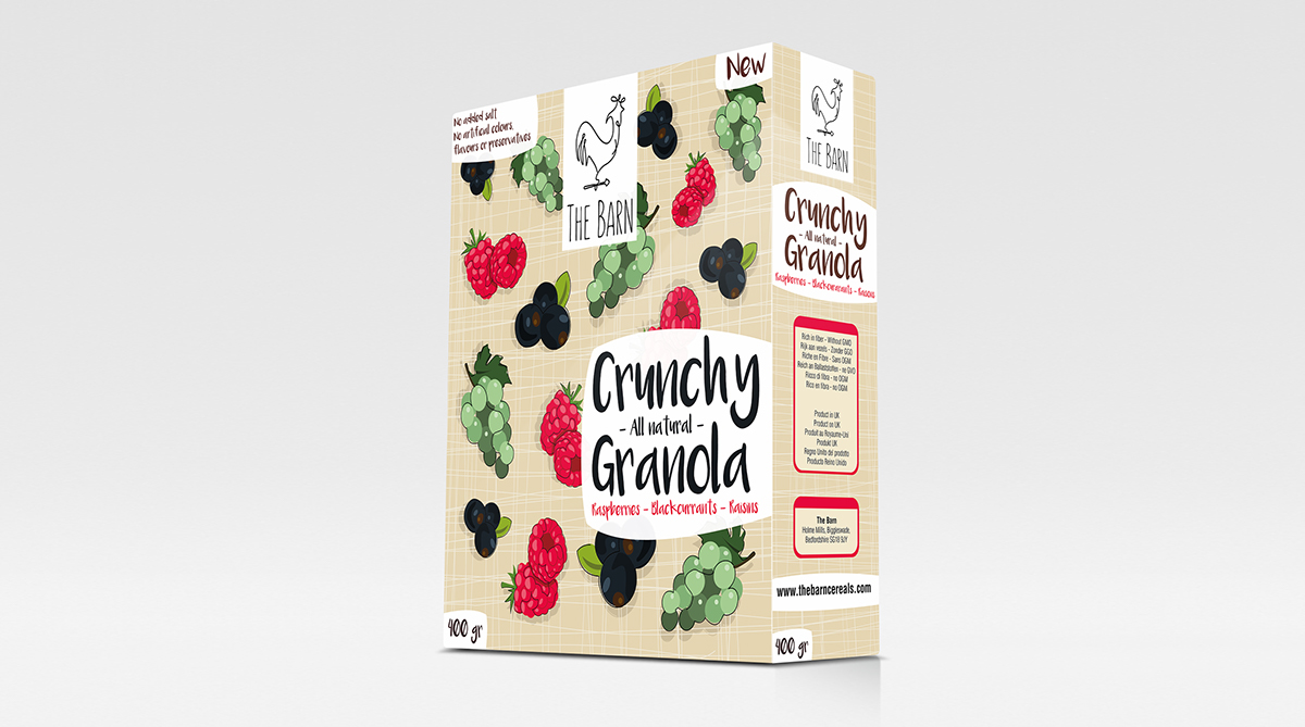 Cereale emballage packaging + fruits breakfast