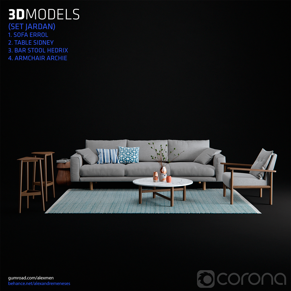 archiviz design free furniture Interior Jardan modelling