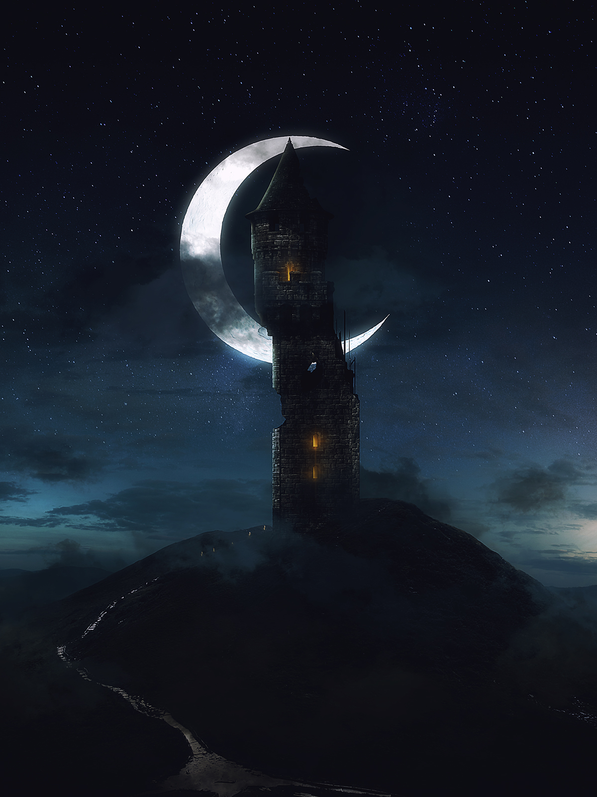 Mattepainting ILLUSTRATION  dark tower fantasy Landscape music