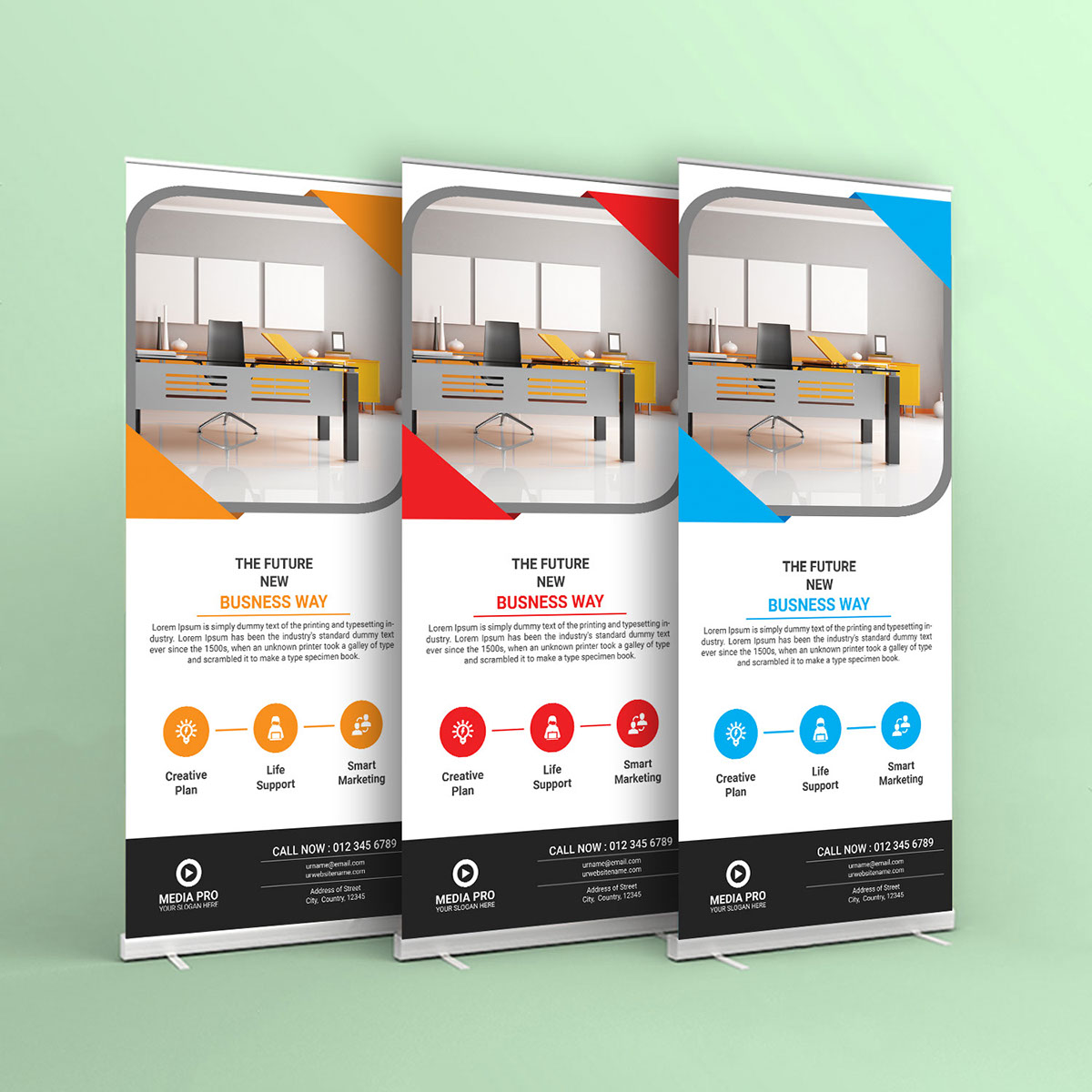 banner template billboard business business roll up clean corporate Roll Up Display graphic