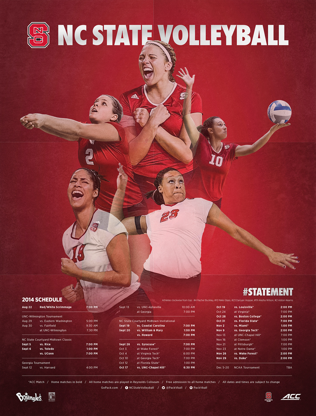 NC State sports poster volleyball collage fold