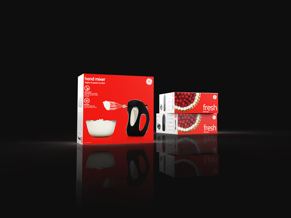 ge walmart Packaging small appliances red Modern Design Minimalism