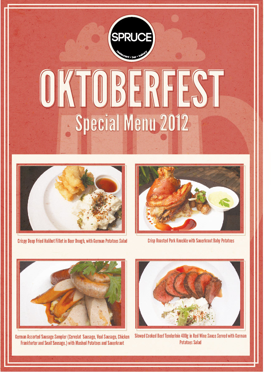 poster restaurant octoberfest set menu Happy Hour spruce singapore
