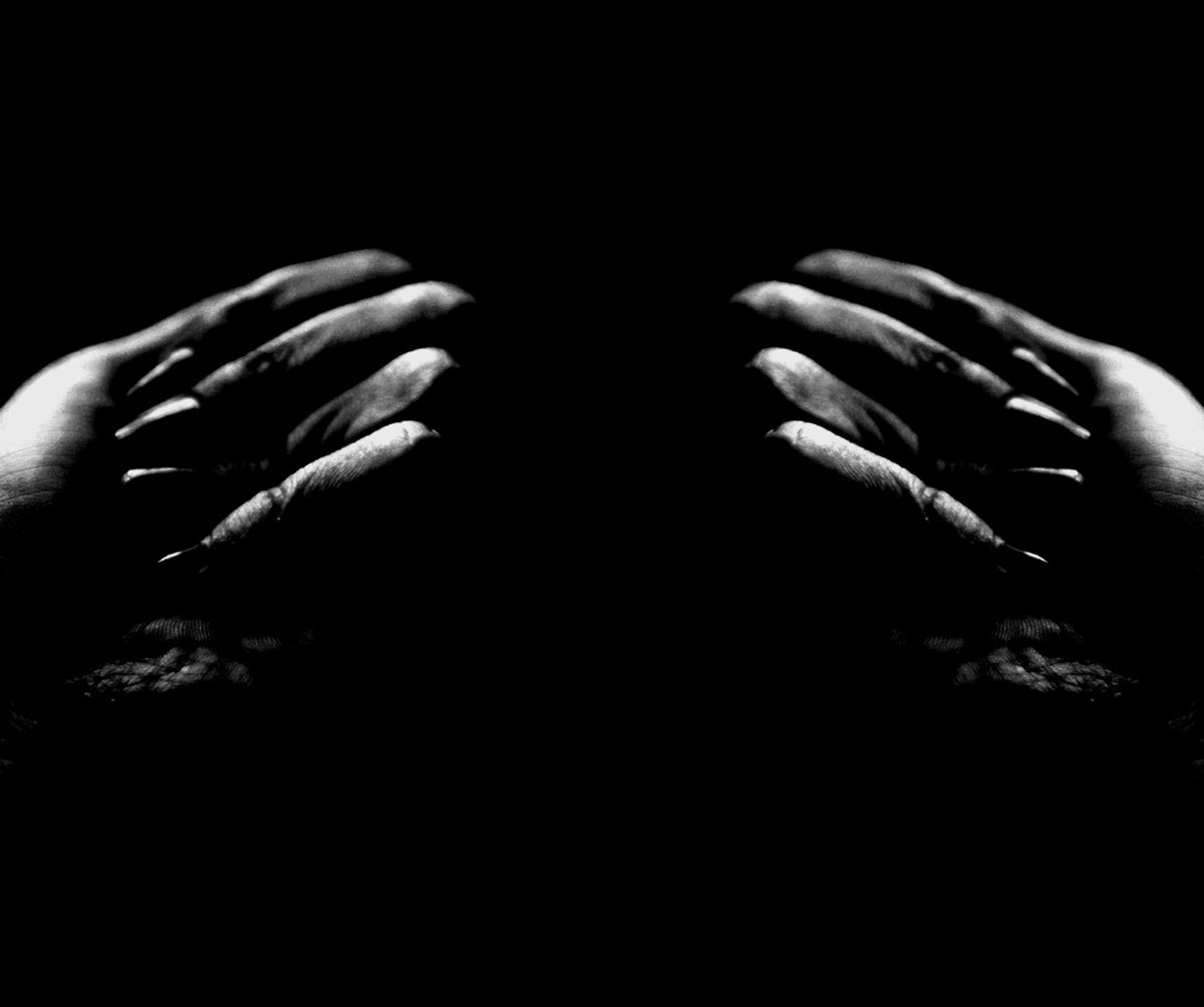 mirror image body hands black and white