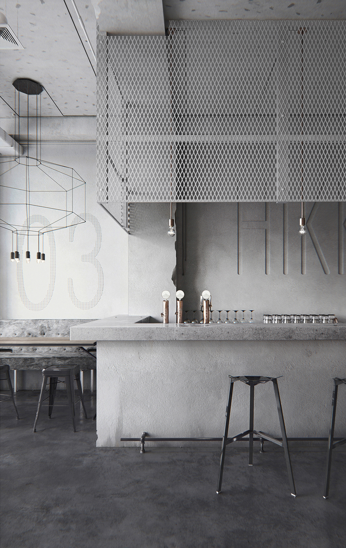 Interior restaurant bar design osaka cafe alexanreryukhymets