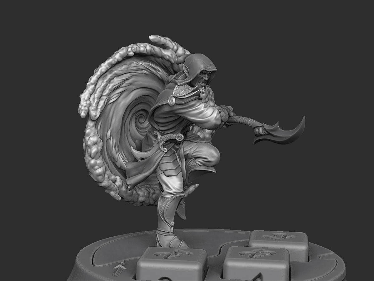 Digital Sculpting elf 3d print game character troll mage fantasy