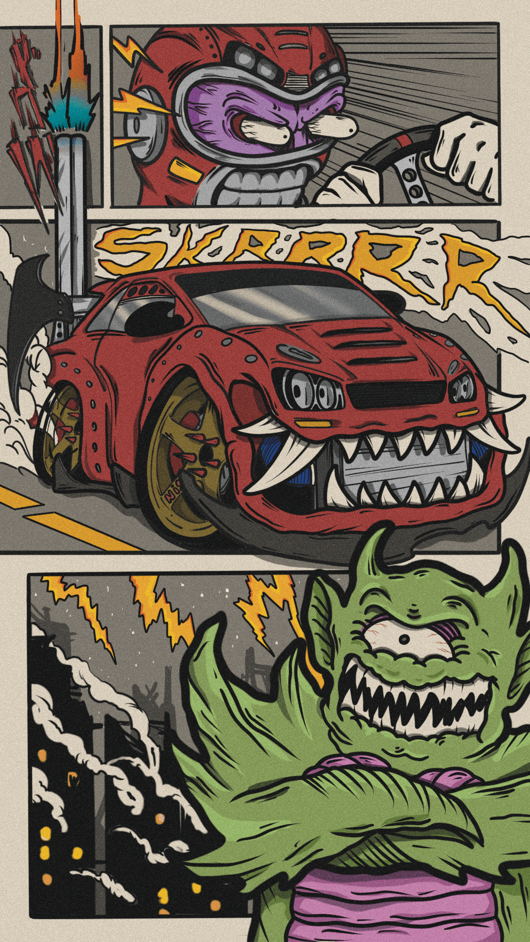 ILLUSTRATION  Procreate comics manga Cars monsters