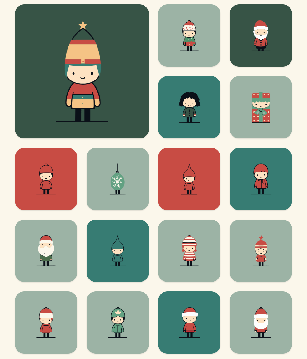 Christmas icon set icons illustrations santa Santa Claus xmas cute illustration christmas Tree Christmas characters
