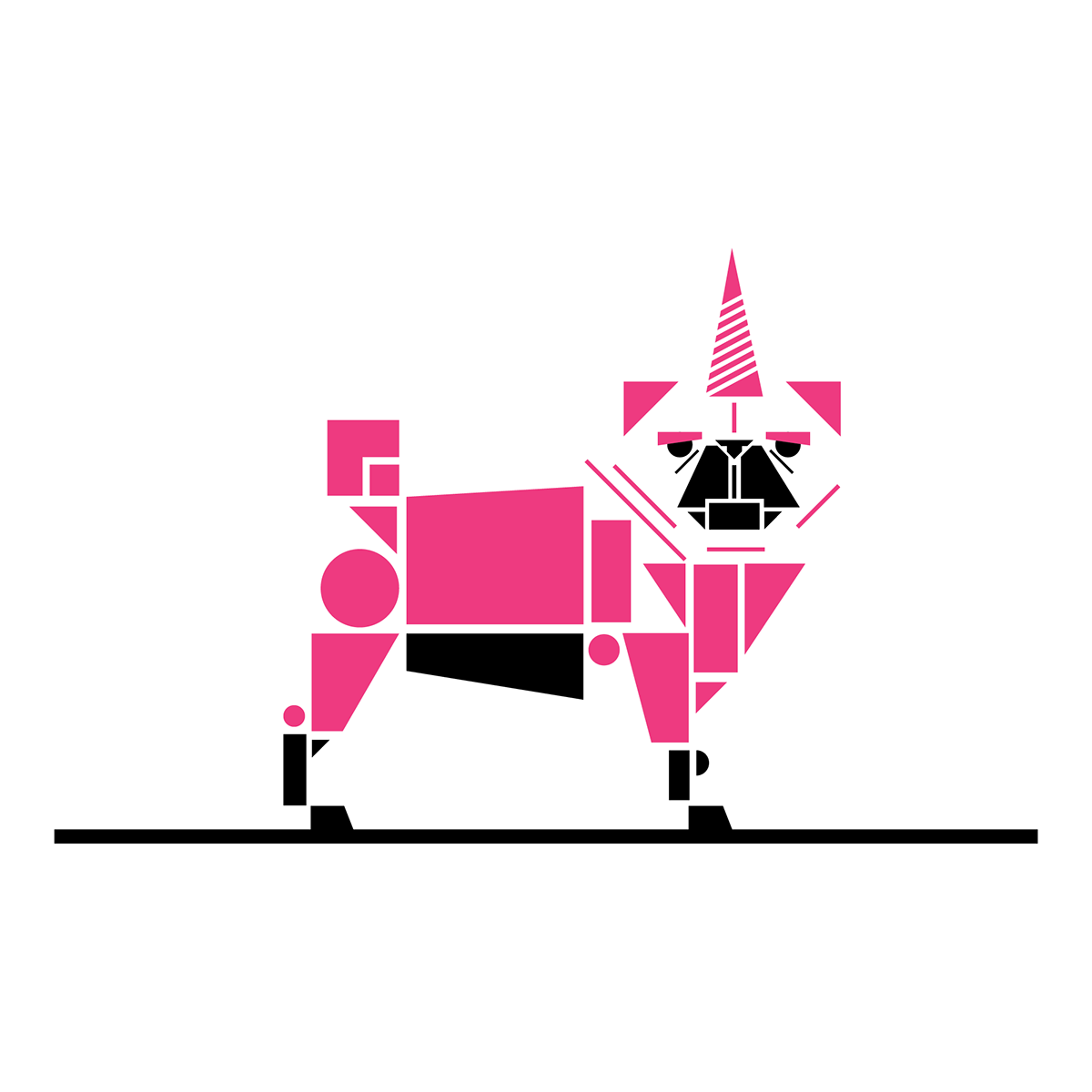 dog Style pink quadro line