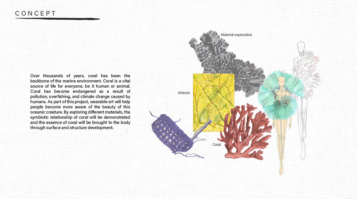 coral Fashion  avant garde fashion design fashion illustration portfolio prototype shapes structure Sustainability