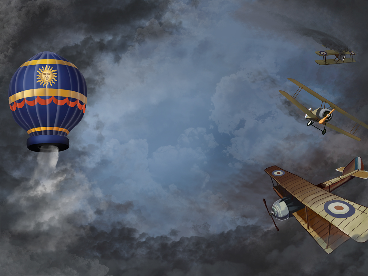 ww1 planes balloon Montgolfier france air SKY clouds