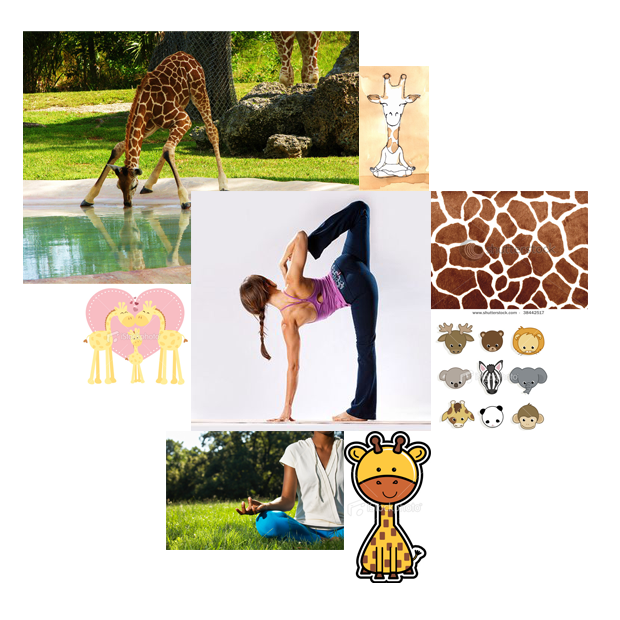 Yoga yoga studio giraffe logo for yoga studio