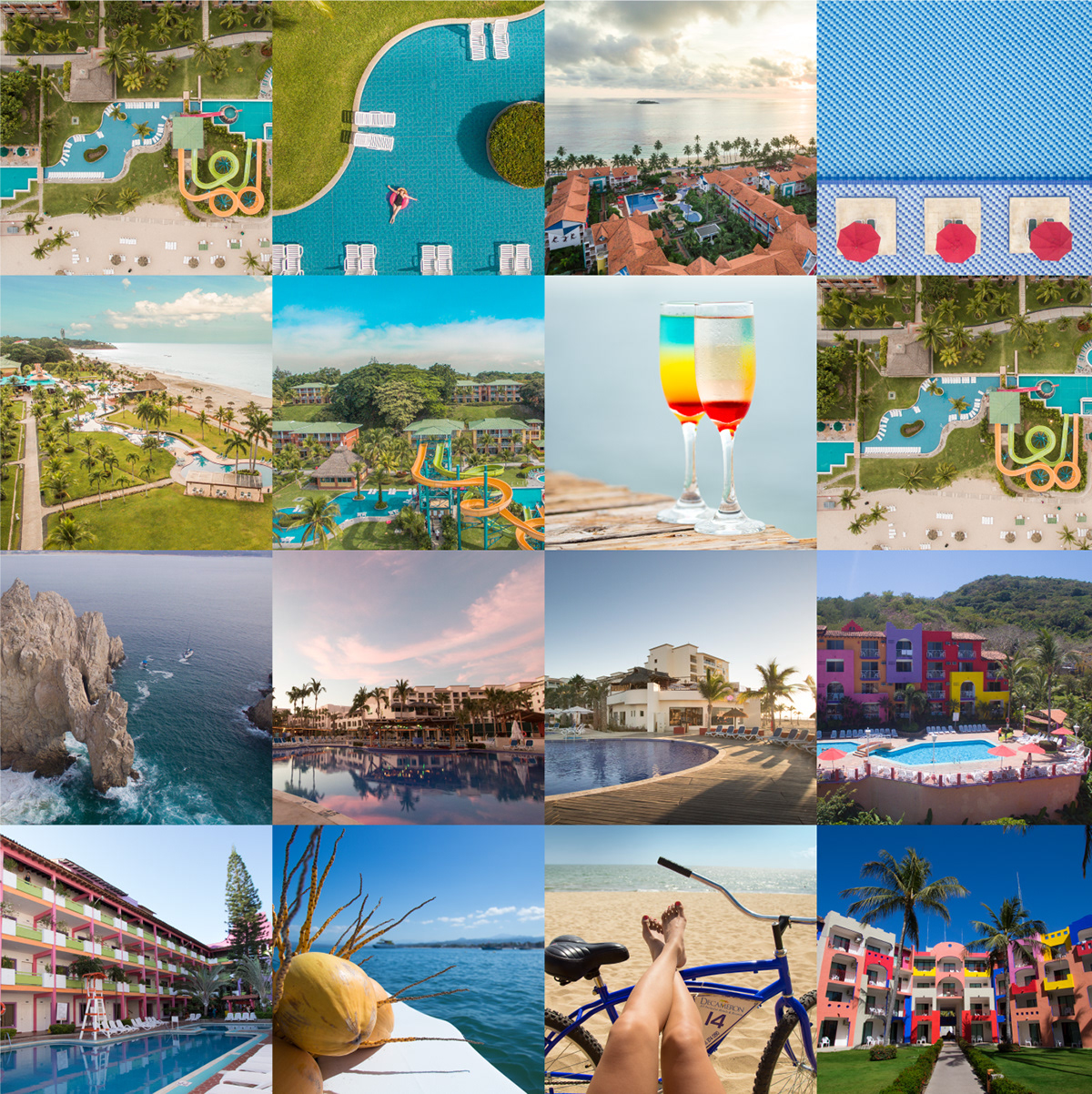 hotel beach branding  Travel digital marketing fruits merchandising campaign Decameron tourism