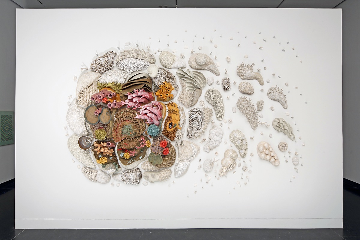 Courtney Mattison Tang Museum skidmore college Our Changing Seas ceramic sculpture sculpture ceramics  ocean conservation coral reef ocean art SciArt ArtScience  installation cyclone climate change