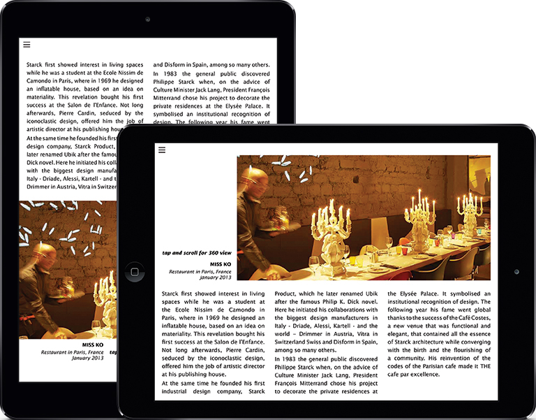 Digital Publishing iPad Philippe Starck interactive