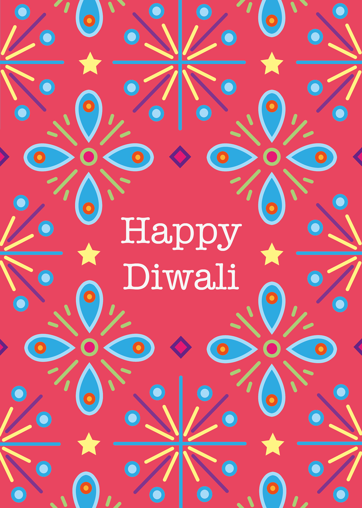 Diwali card indian India Colourful  pattern greeting festival