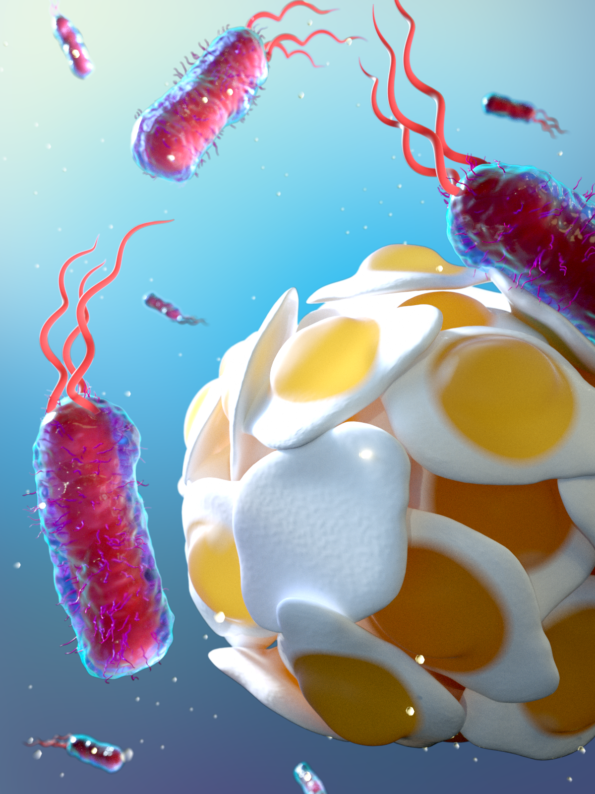 haribo DNA biology gummy Sweets 3D octane cinema4d Candy Bacteria