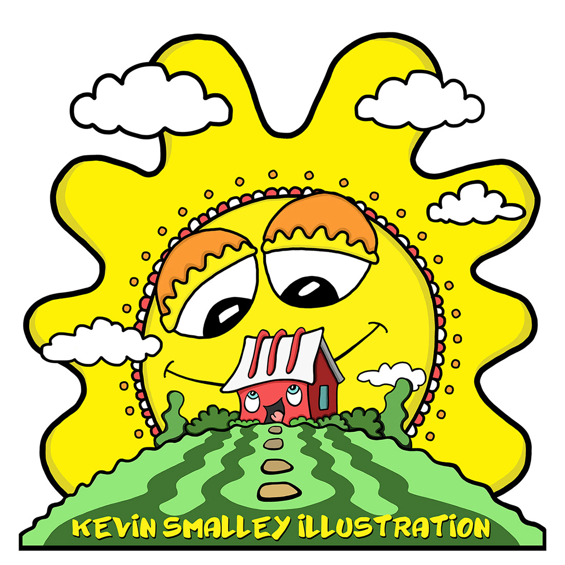childrens book Fun happy ILLUSTRATION  kevin smalley Picture book Sun whimsical Display scbwi