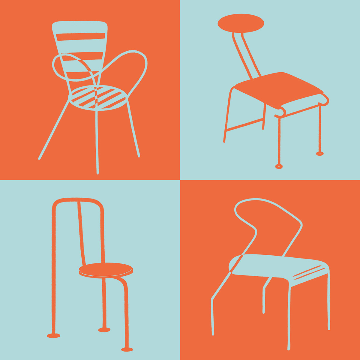 1980´s chairs design designinspo ILLUSTRATION  Retro