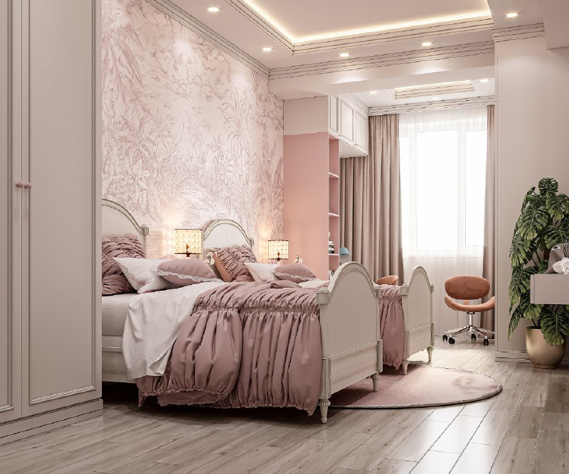3dsmax bed bedroom child children corona render  design Interior interior design  visualization