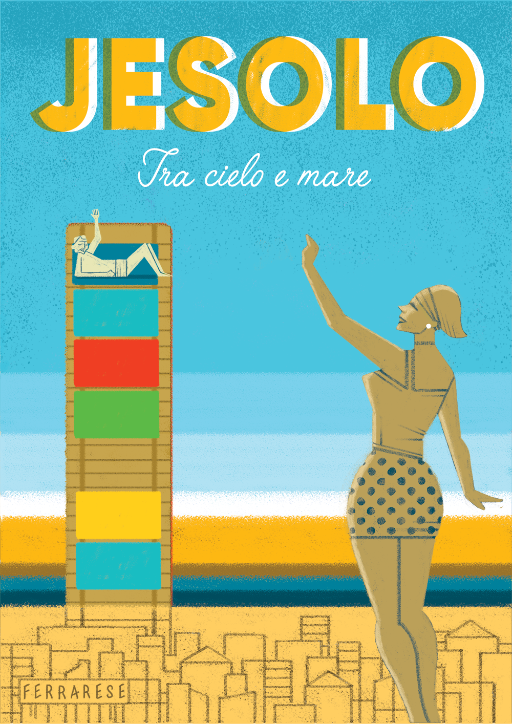 jesolo ILLUSTRATION  posterillustration poster photoshop beach Holiday summer sea