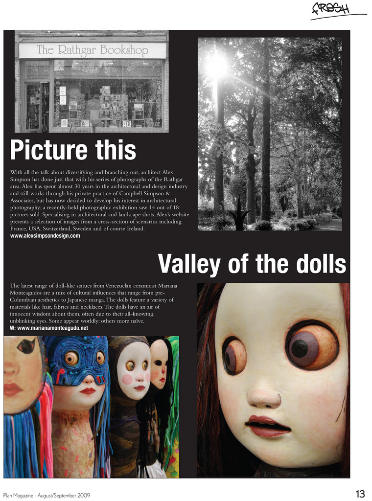 mariana monteagudo  publications dolls  contemporary sculpture art doll art complot magazine  art nexus magazine  Magazine  newspaper confrontational ceramic New York news