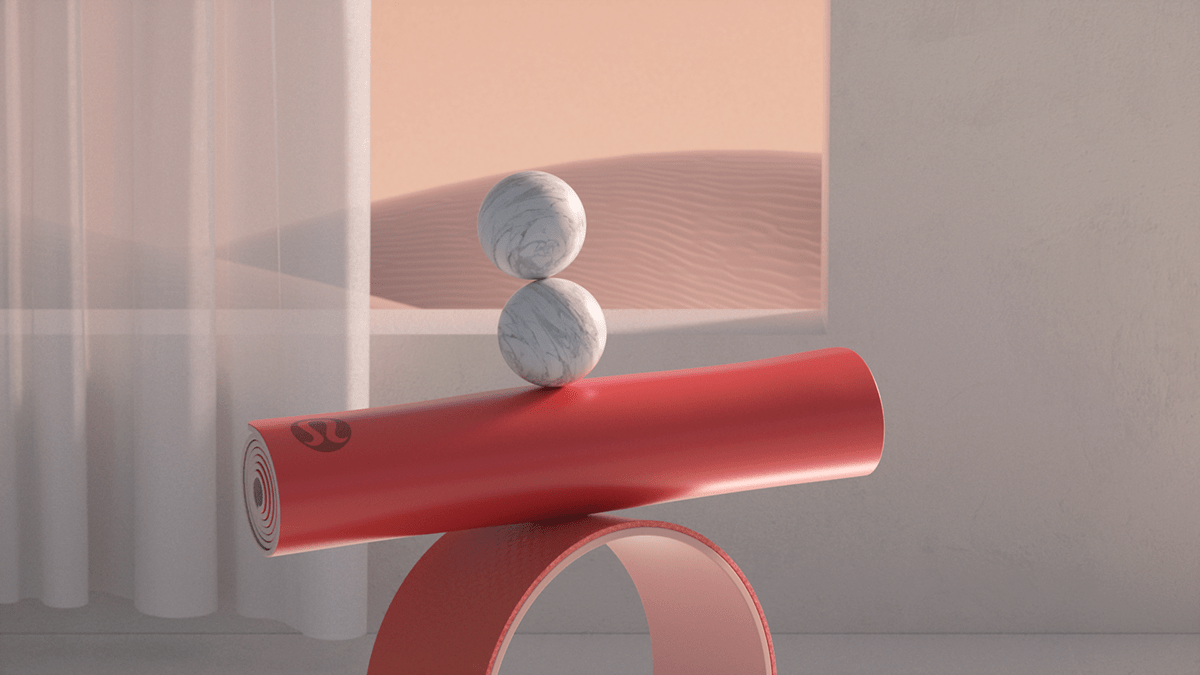 3D 3d motion 3dart c4d motion graphics  Lululemon Yoga animation  cinema4d balance