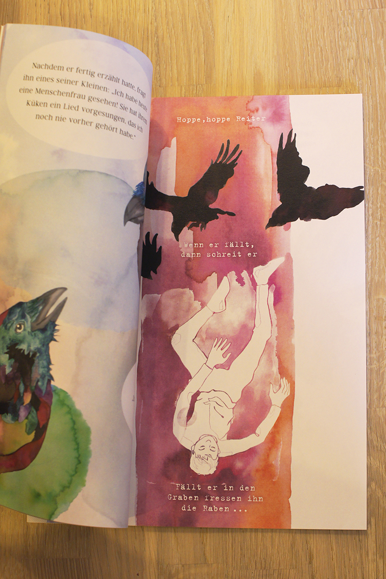 raven childrens book quarell drawings