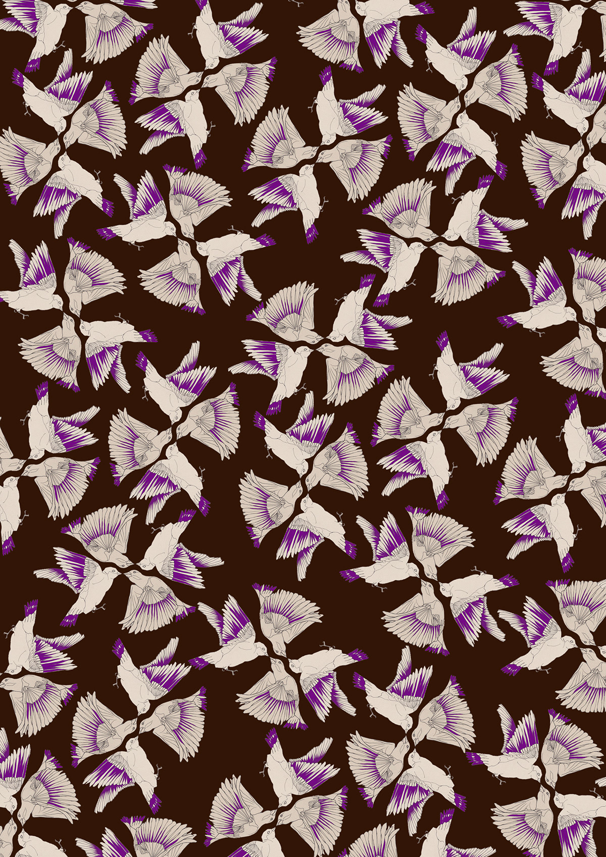 bird wings birds purple pattern flock