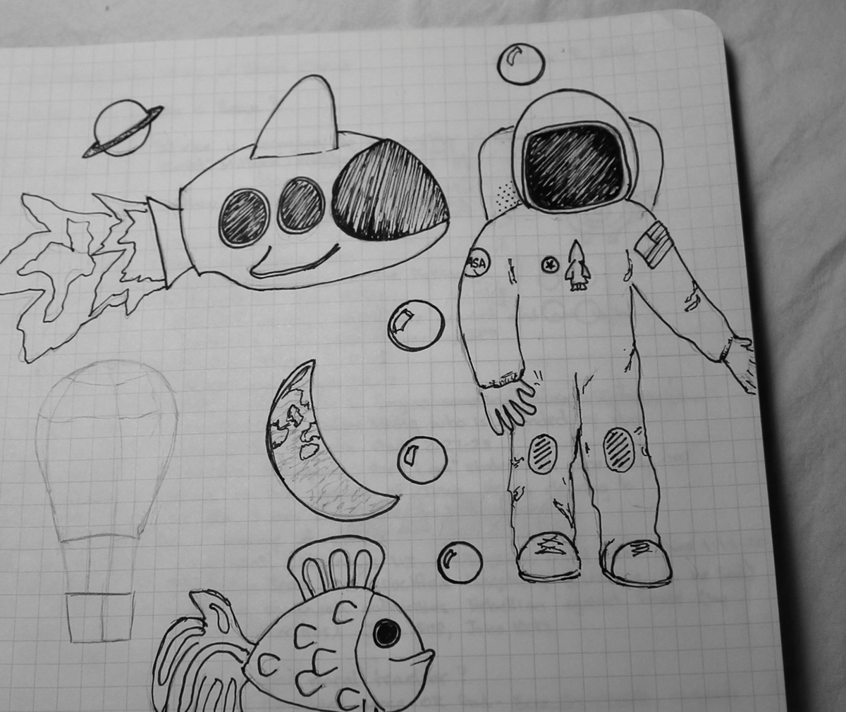 album art album cover Album astronaut color type blackout package design  CMYK b&w quadronauts dream sketch Imagine